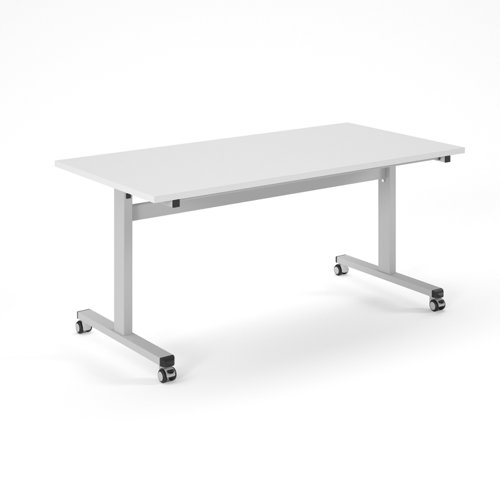 Pro flip table 1600x 800 silver frame - white top