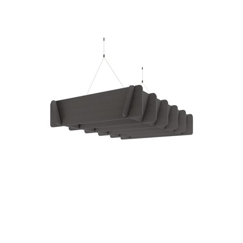 Piano Scales acoustic suspended ceiling raft in dark grey 1200 x 800mm - Lattice