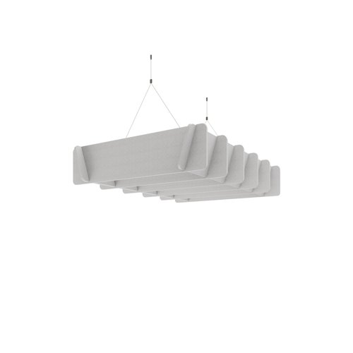 Piano Scales acoustic suspended ceiling raft in silver grey 1200 x 800mm - Lattice