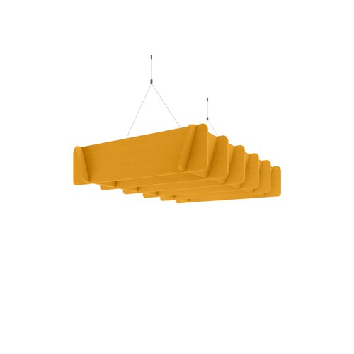 Piano Scales acoustic suspended ceiling raft in yellow 1200 x 800mm - Lattice