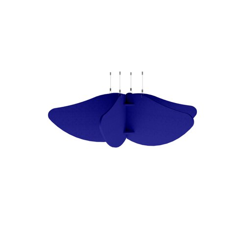 Piano Scales acoustic suspended ceiling raft in dark blue 1200 x 1200mm - Sun