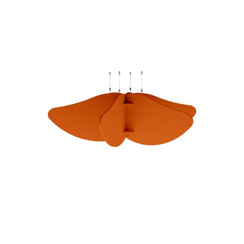 Piano Scales acoustic suspended ceiling raft in orange 1200 x 1200mm - Sun