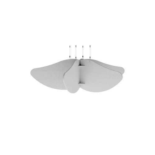 Piano Scales acoustic suspended ceiling raft in silver grey 1200 x 1200mm - Sun
