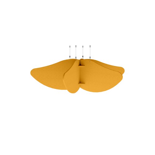 Piano Scales acoustic suspended ceiling raft in yellow 1200 x 1200mm - Sun