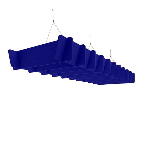 Piano Scales acoustic suspended ceiling raft in dark blue 2400 x 800mm - Lattice