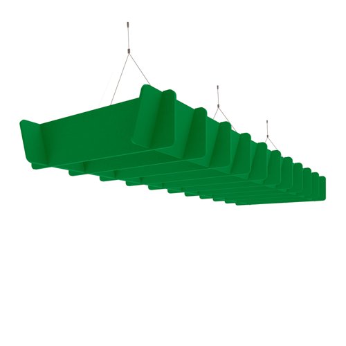 Piano Scales acoustic suspended ceiling raft in dark green 2400 x 800mm - Lattice