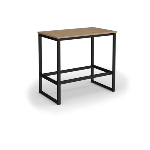 Otto Poseur benching solution dining table 1200mm wide - black frame, kendal oak top