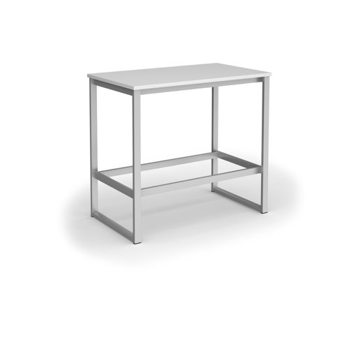 Otto Poseur benching solution dining table 1200mm wide - silver frame, white top