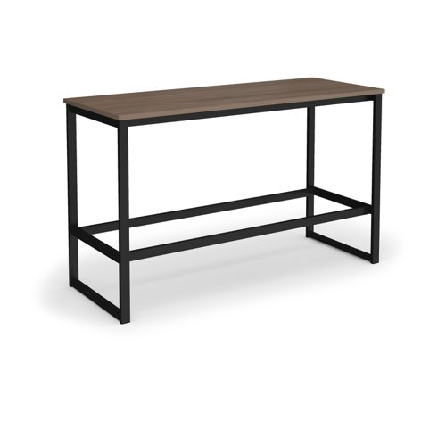 Otto Poseur benching solution dining table 1800mm wide - black frame, barcelona walnut top
