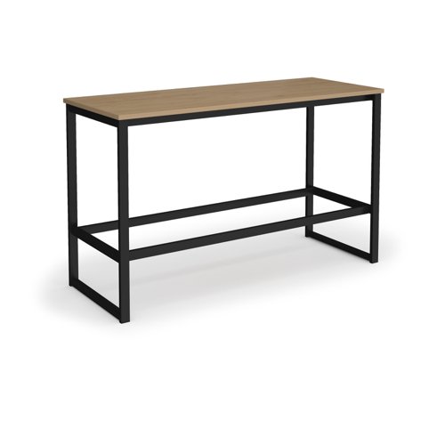 Otto Poseur benching solution dining table 1800mm wide - black frame, kendal oak top
