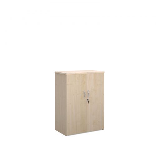 Universal double door cupboard 1090mm high with 2 shelves - maple