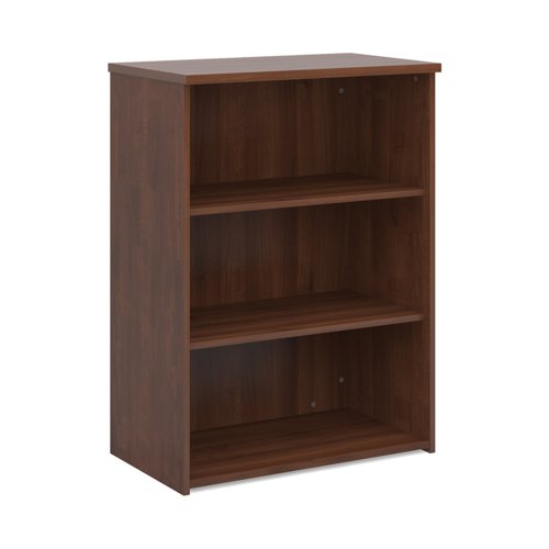 Universal bookcase 1090mm high with 2 shelves - walnut