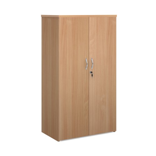 Universal double door cupboard 1440mm high with 3 shelves - beech Cupboards R1440DB