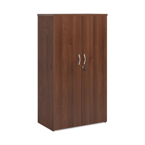 R1440DW Universal double door cupboard 1440mm high with 3 shelves - walnut