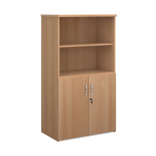 Universal combination unit with open top 1440mm high with 3 shelves - beech