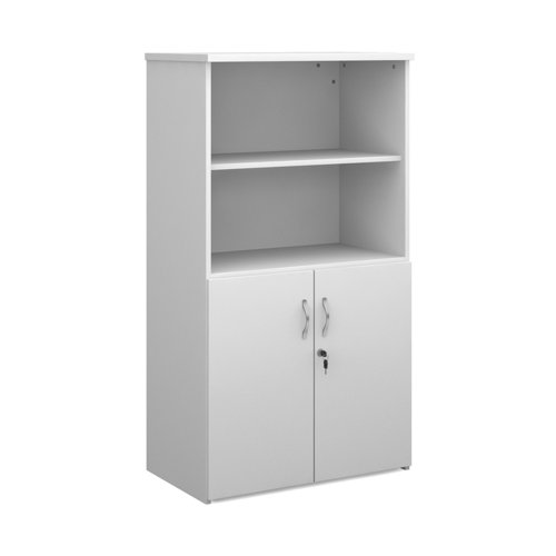 Duo combination unit with open top 1440mm high with 3 shelves - white Bookcases With Storage R1440OPD-WH