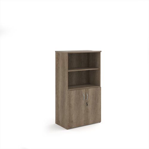 Universal combination unit with open top 1440mm high with 3 shelves - Nebraska Oak