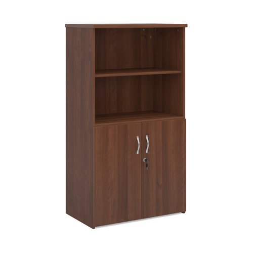 Universal combination unit with open top 1440mm high with 3 shelves - walnut  R1440OPW