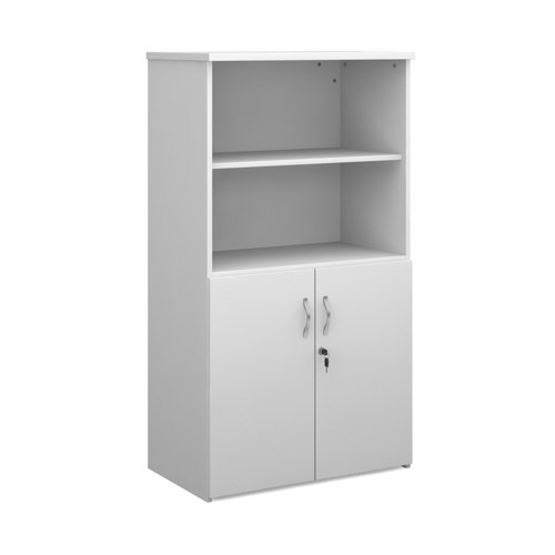 Universal combination unit with open top 1440mm high with 3 shelves - white
