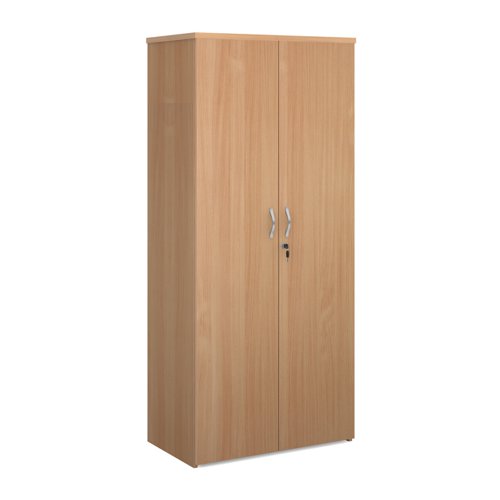 Universal double door cupboard 1790mm high with 4 shelves - beech R1790DB Buy online at Office 5Star or contact us Tel 01594 810081 for assistance