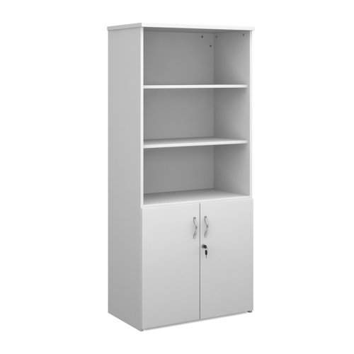 Universal combination unit with open top 1790mm high with 4 shelves - white Bookcases With Storage R1790OPWH
