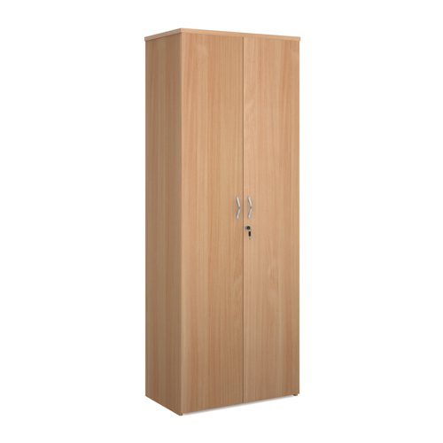 Universal double door cupboard 2140mm high with 5 shelves - beech R2140DB Buy online at Office 5Star or contact us Tel 01594 810081 for assistance