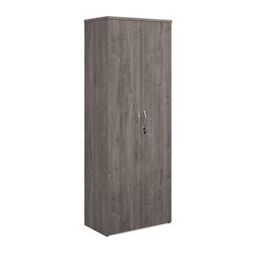 Universal double door cupboard 2140mm high with 5 shelves - grey oak Cupboards R2140DGO