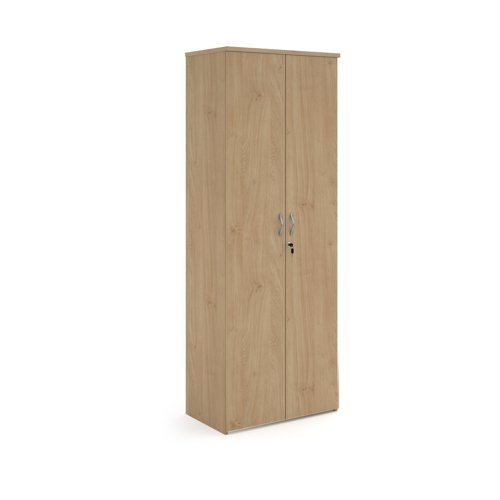 Universal double door cupboard 2140mm high with 5 shelves - Kendal Oak