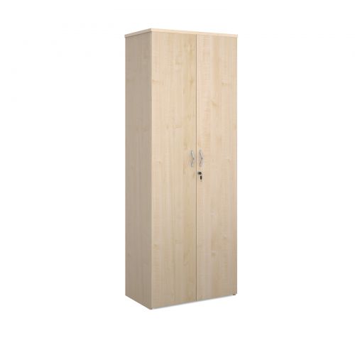 Universal double door cupboard 2140mm high with 5 shelves - maple