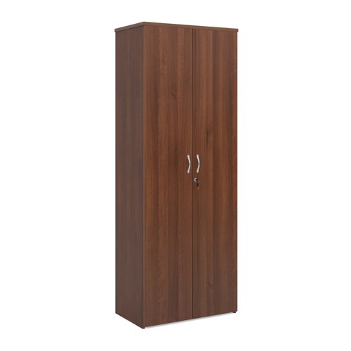 Universal double door cupboard 2140mm high with 5 shelves - walnut  R2140DW