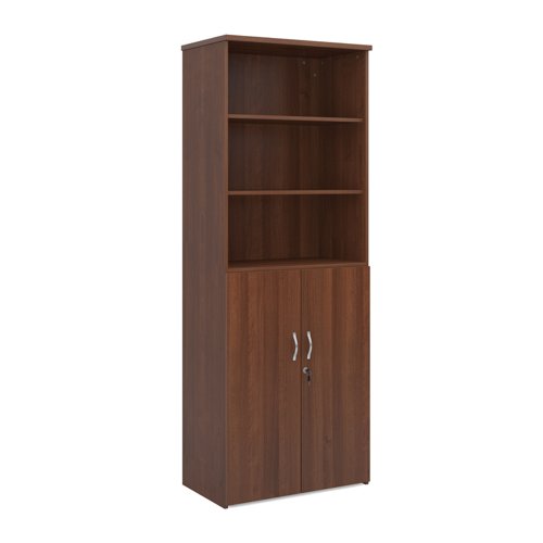 Universal combination unit with open top 2140mm high with 5 shelves - walnut Bookcases With Storage R2140OPW