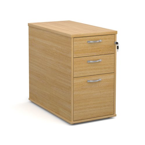 Dams 800 Deep 3 Drawer Desk Hign Pedestal With Handles Oak