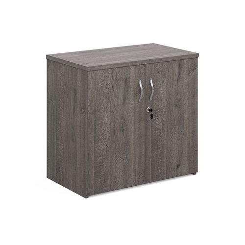 Universal double door cupboard 740mm high with 1 shelf - grey oak Cupboards R740DGO