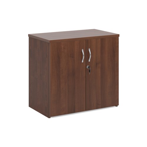 Universal double door cupboard 740mm high with 1 shelf - walnut