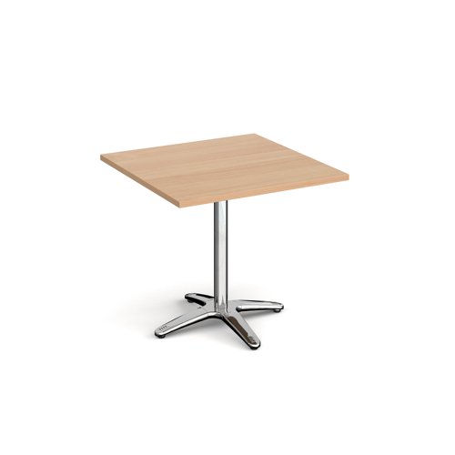 Roma Square Dining Table With 4 Leg Chrome Base 800mm Beech