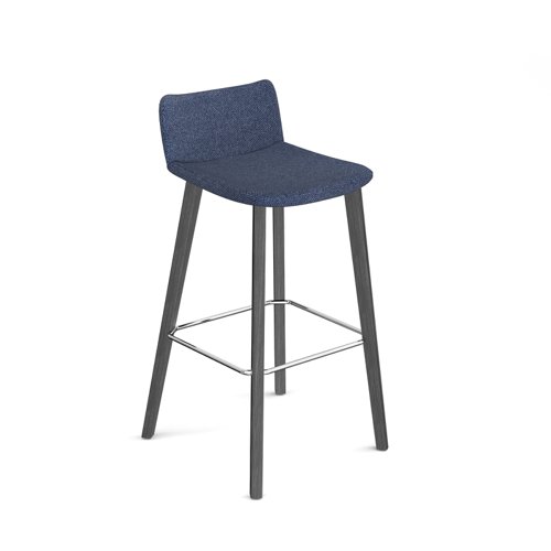 Remy fully upholstered high stool with black oak legs - made to order