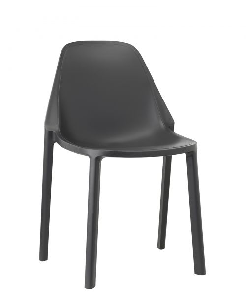 Remix plastic stackable cafe chair - antharcite