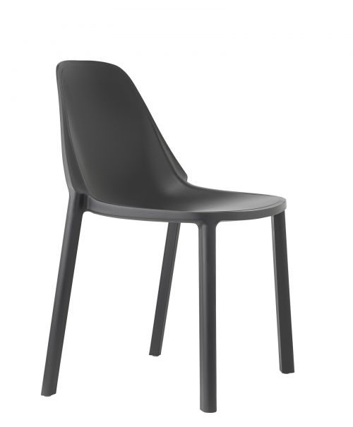 Remix plastic stackable cafe chair - antharcite