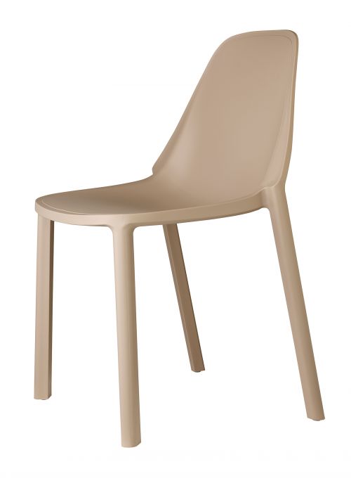 Remix plastic stackable cafe chair - cream