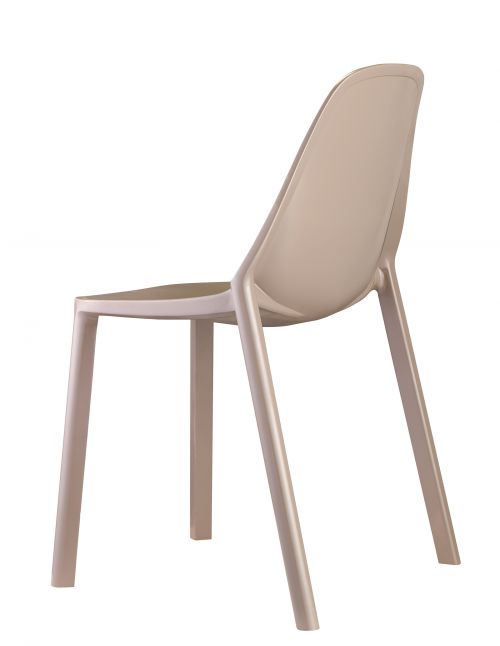 Remix plastic stackable cafe chair - cream