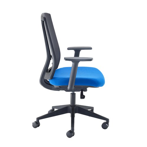 RON300T1-B Ronan mesh back operators chair with fixed arms - blue