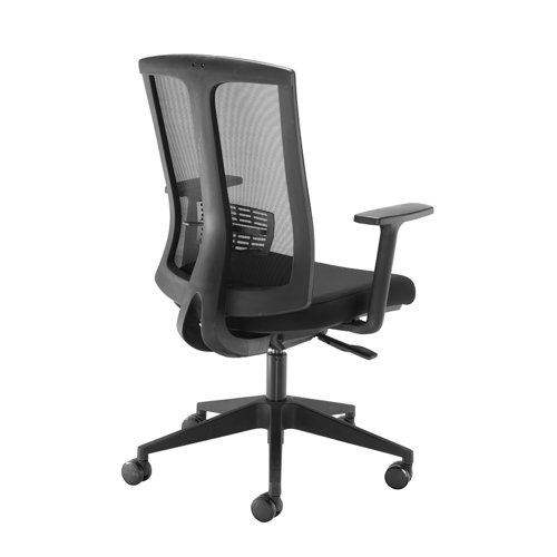 RON300T1-K Ronan mesh back operators chair with fixed arms - black