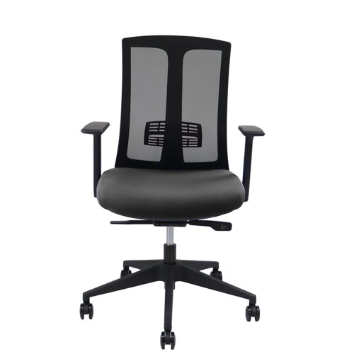 Ronan mesh back operators chair with fixed arms - black