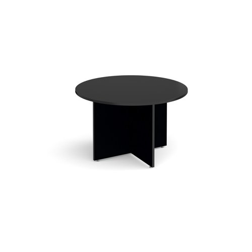 Arrow head leg circular meeting table 1200mm - Black | RT12BK | Dams International