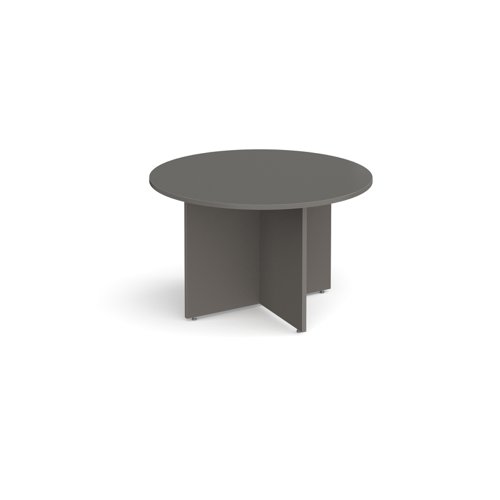 Arrow head leg circular meeting table 1200mm - Onyx Grey | RT12OG | Dams International