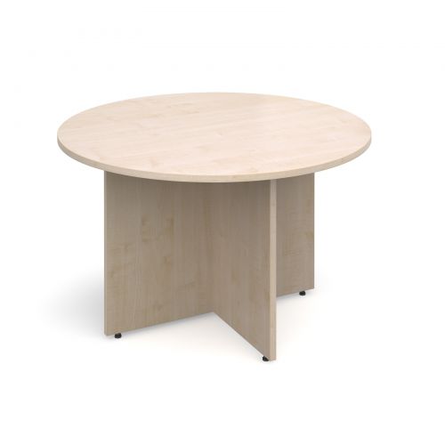 Arrow head leg circular meeting table 1200mm - maple