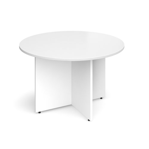 Arrow head leg circular meeting table 1200mm - white