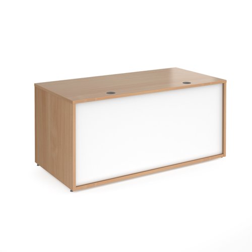 Denver reception straight base unit 1600mm - beech with white panels