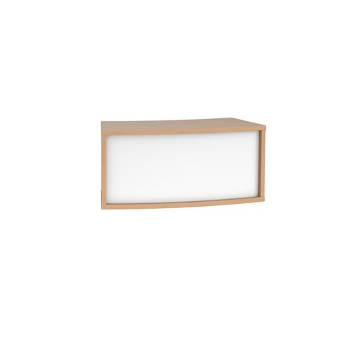 Denver reception 45° curved top unit 800mm - beech with white panels Dams International