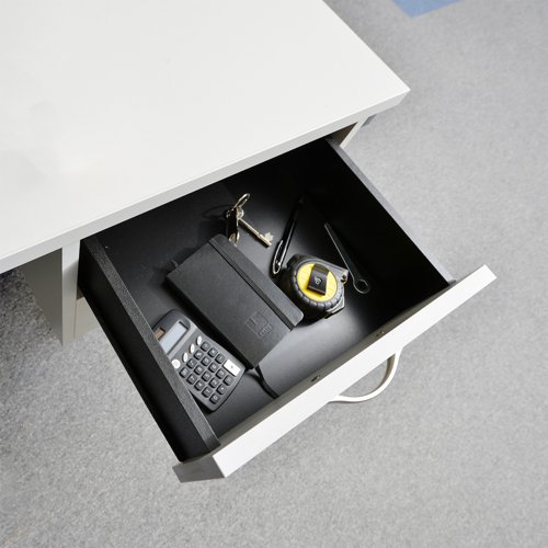 Maestro 25 shallow 2 drawer fixed pedestal for 600mm deep desks - beech